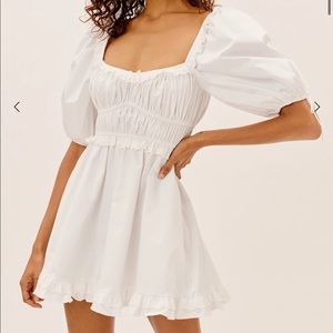 For Love & Lemons Jackson Mini Dress in White (size M)